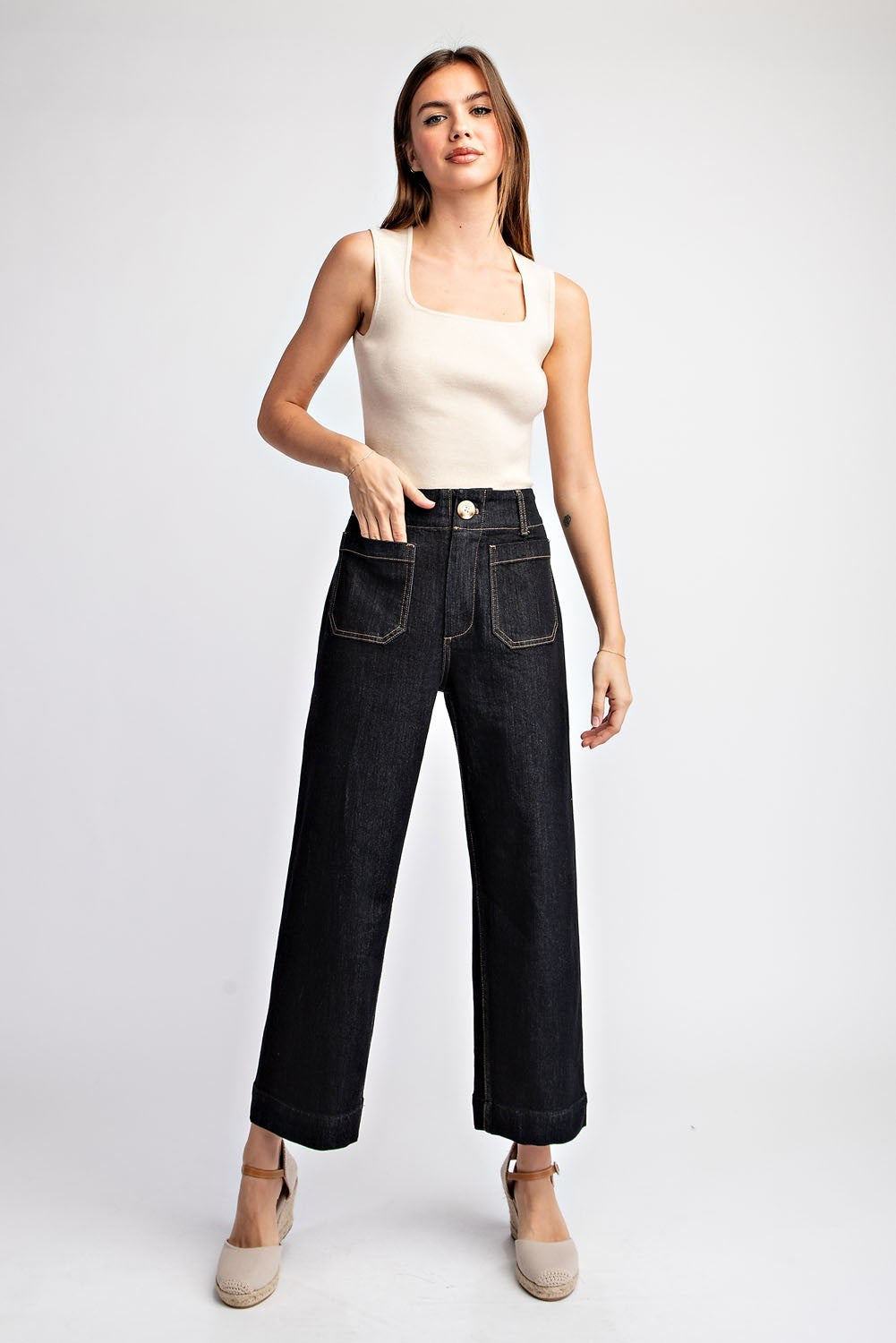 Midnight Muse Cropped Denim Pants