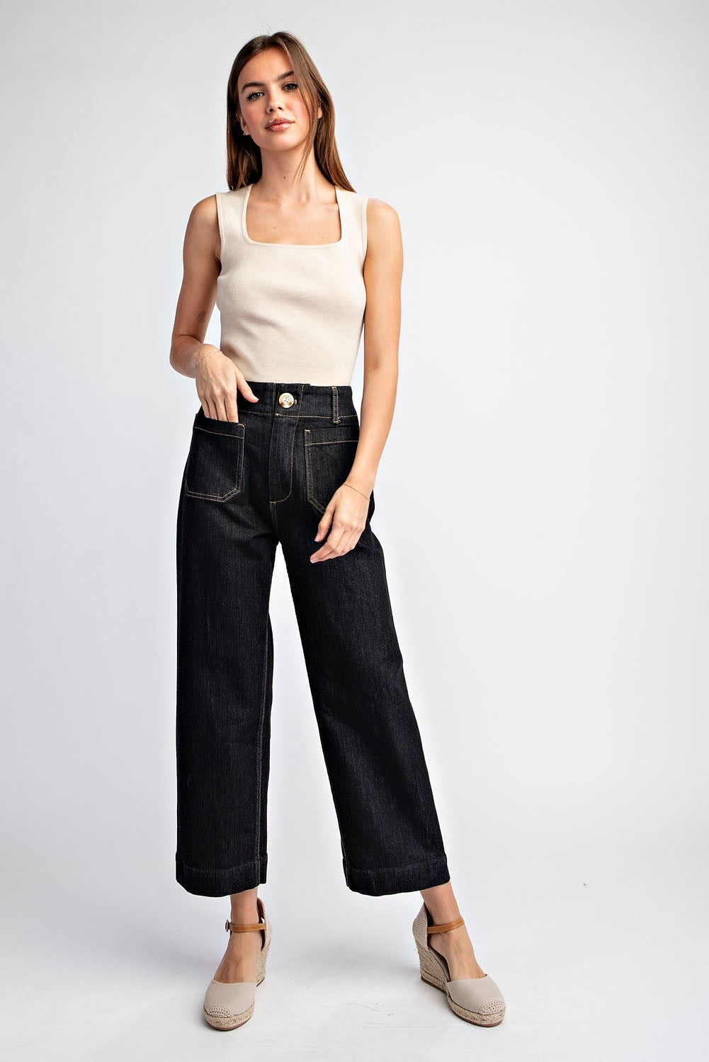 Midnight Muse Cropped Denim Pants