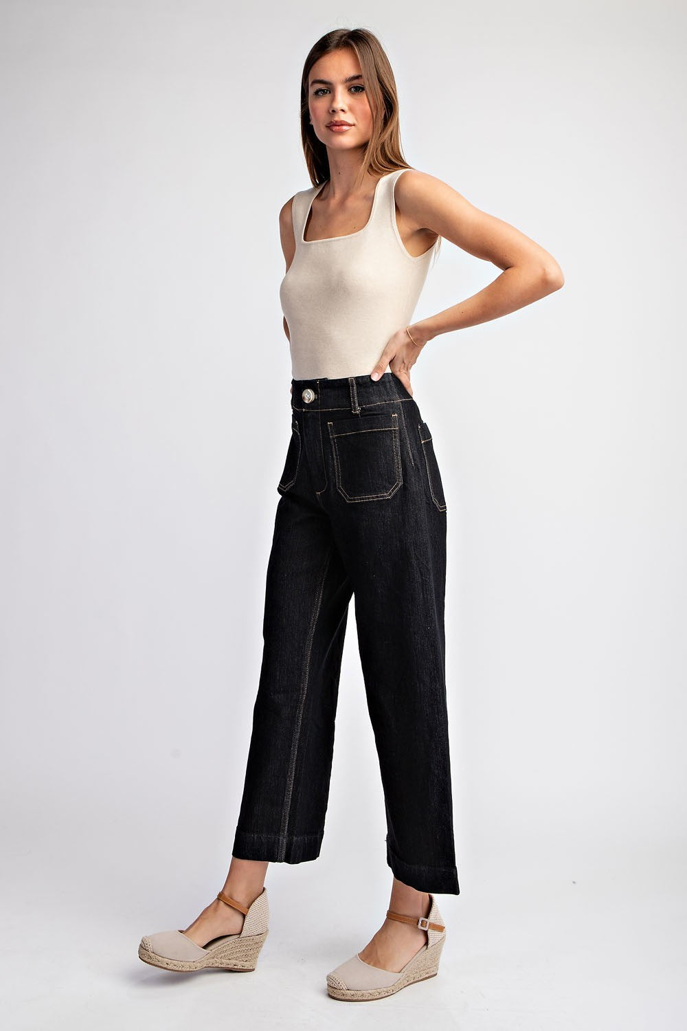 Midnight Muse Cropped Denim Pants