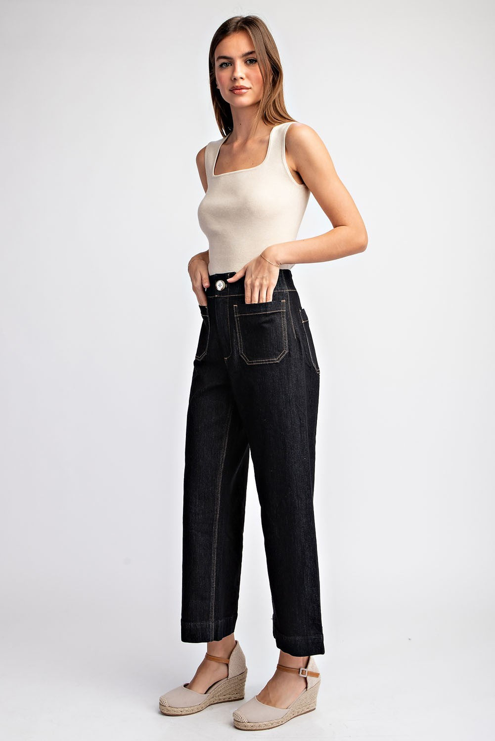 Midnight Muse Cropped Denim Pants
