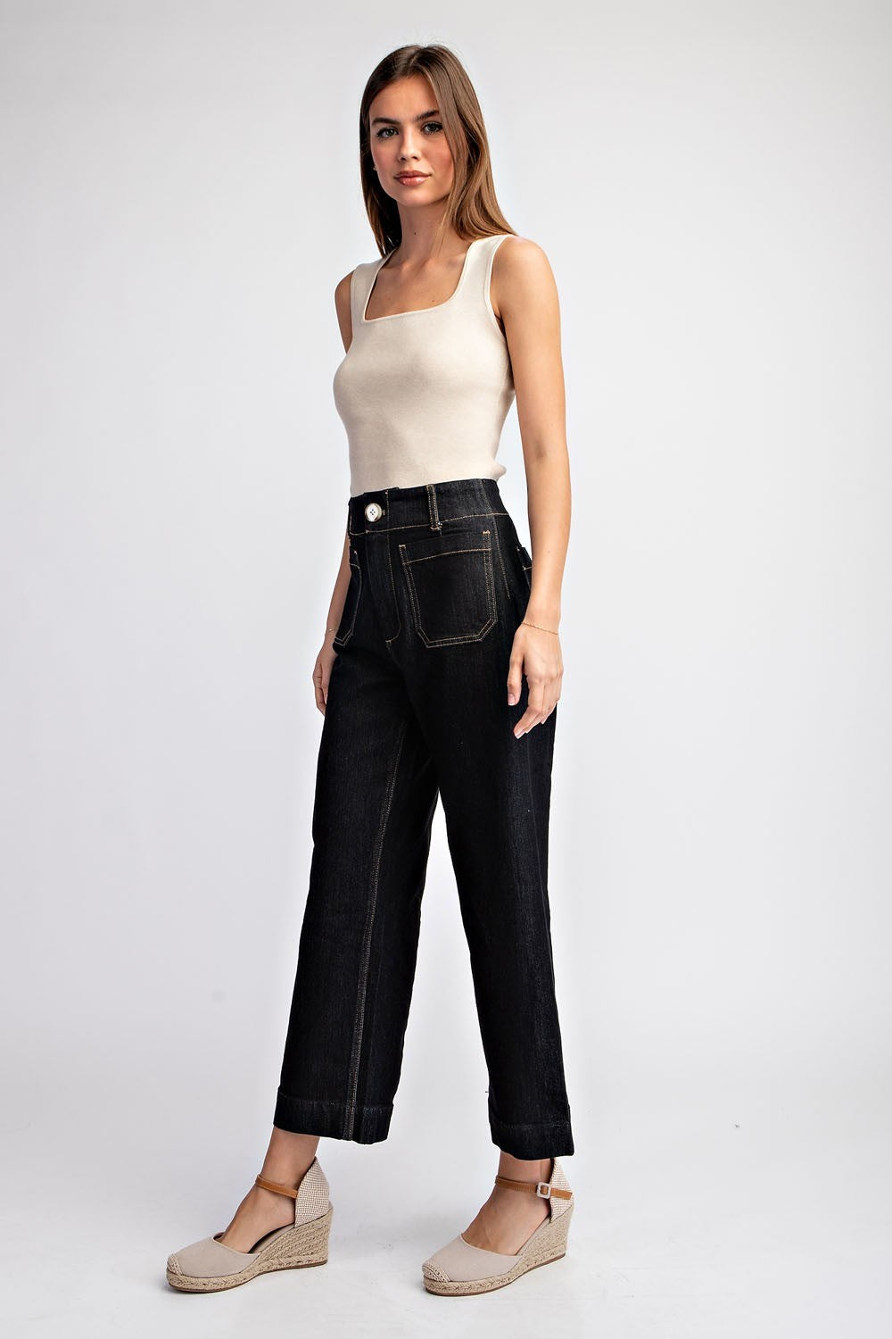 Midnight Muse Cropped Denim Pants