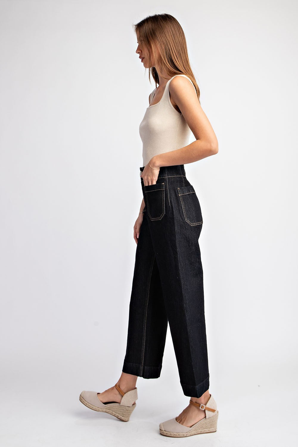 Midnight Muse Cropped Denim Pants
