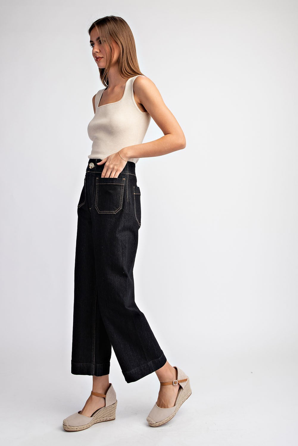 Midnight Muse Cropped Denim Pants