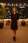Button Down Puff Sleeve Dress