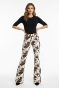 Cow Print Flare Denim