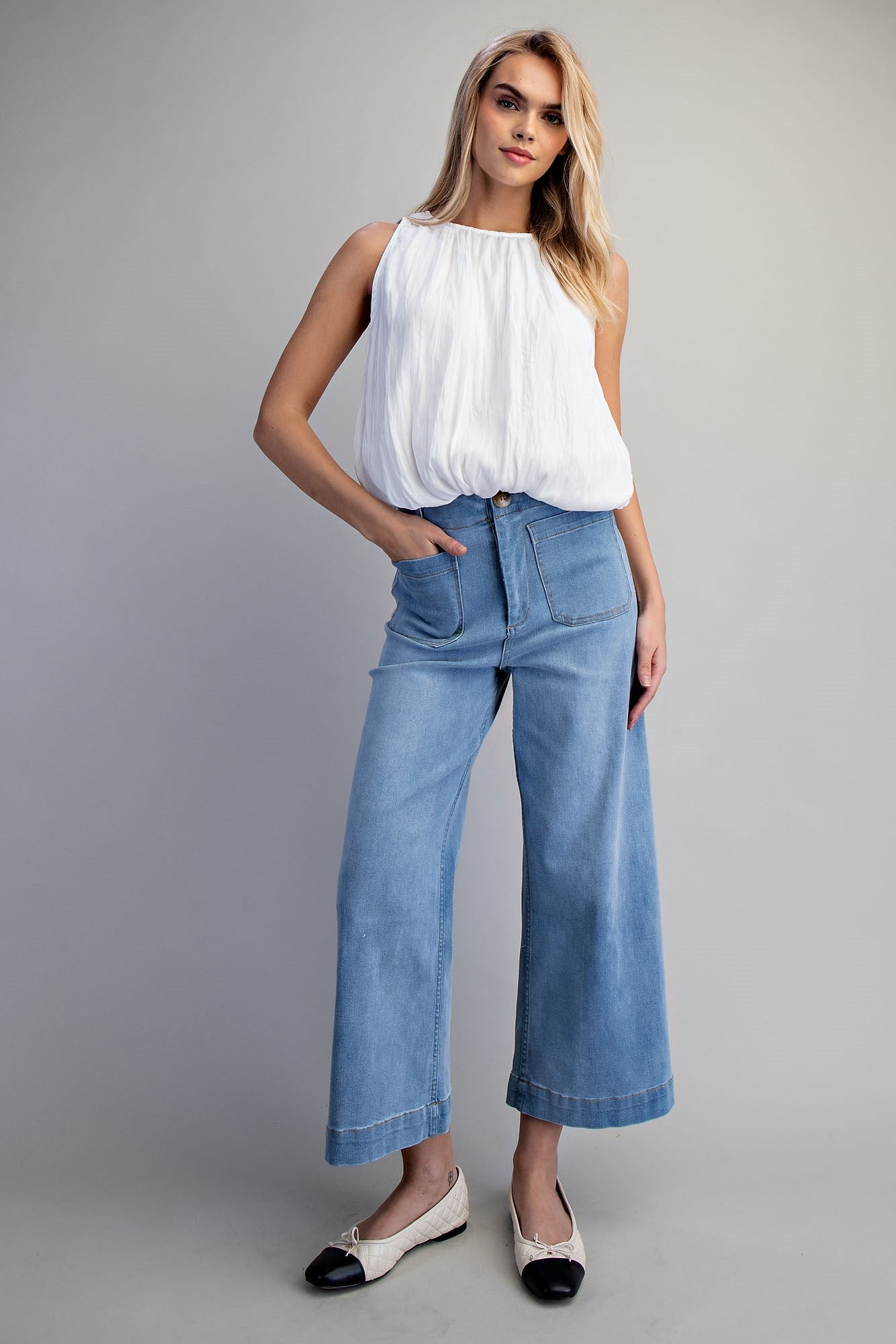Straight Leg Denim Pants