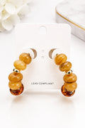 Marble & CCB Beaded Hoops