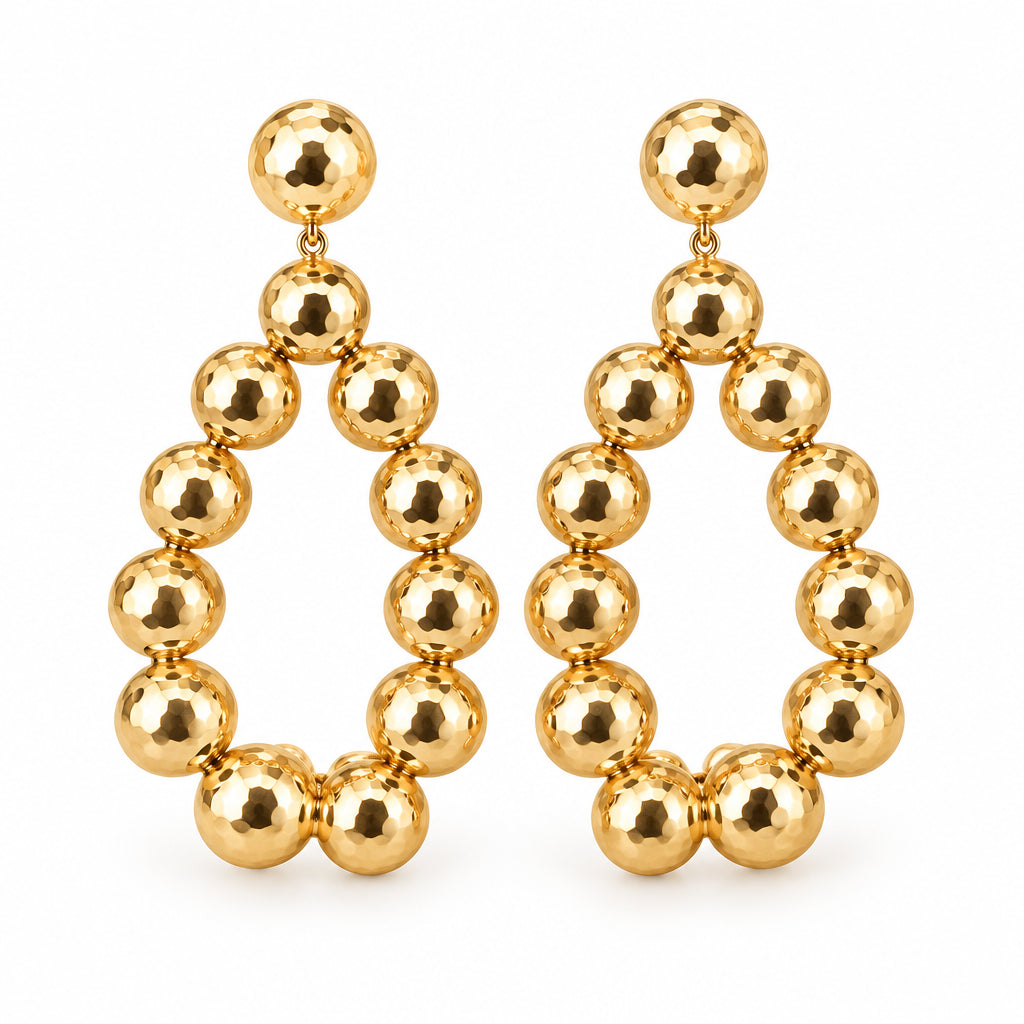 Teardrop Bold Ball Textured Earrings