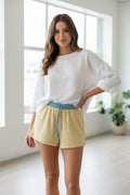 ASET9278S Loose Fit Stripe Knit Shorts