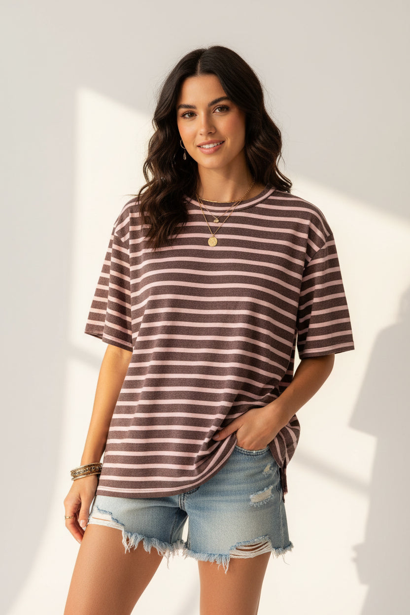Oversized Relaxed-Fit Stripe Top