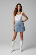 Tiered Fringe Mini Skirt