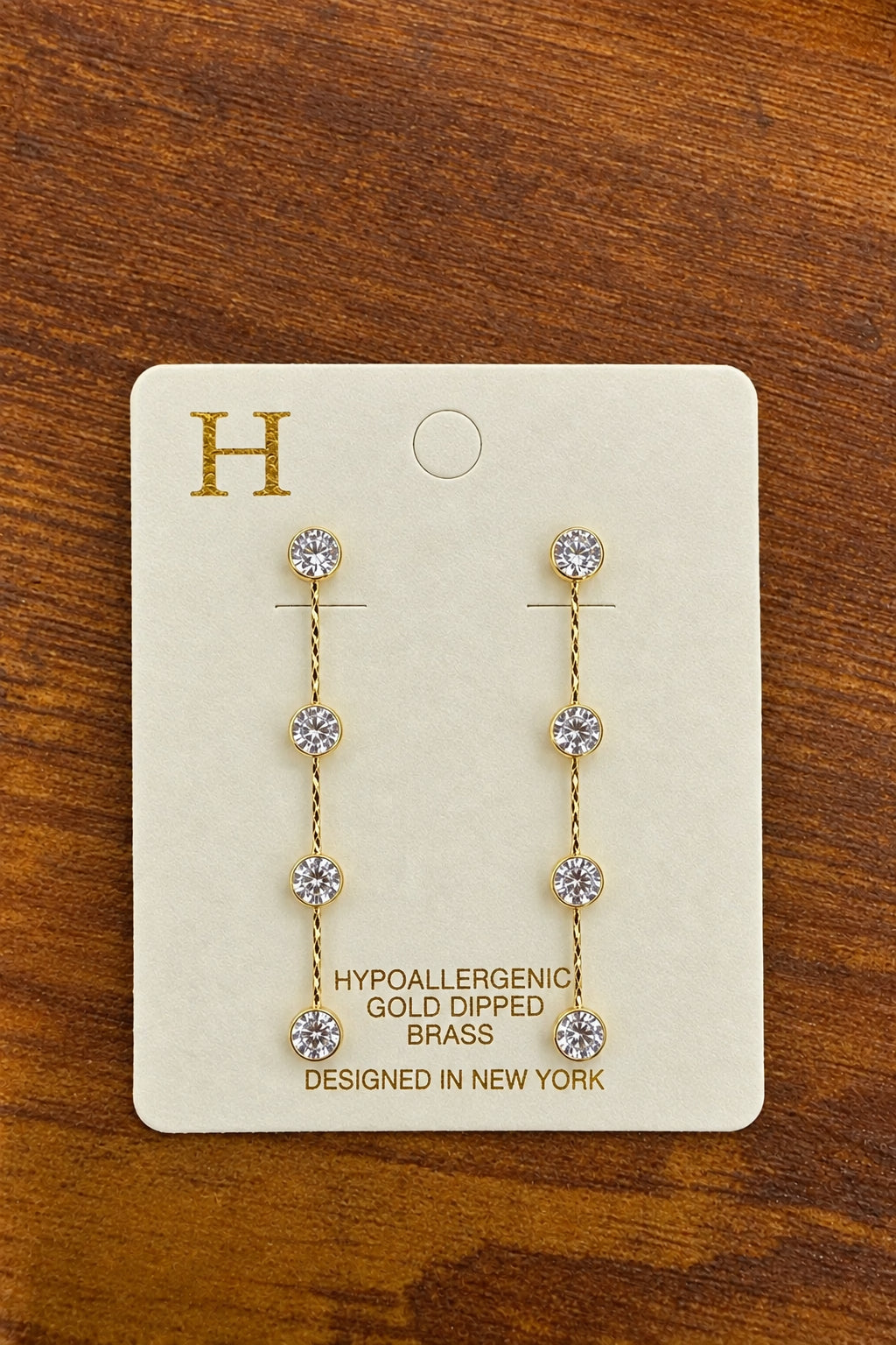 Layered Crystal Station Earrings