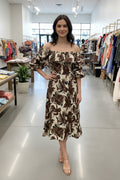Entro Rich Brown Plus Dress | Elevated Everyday Glam
