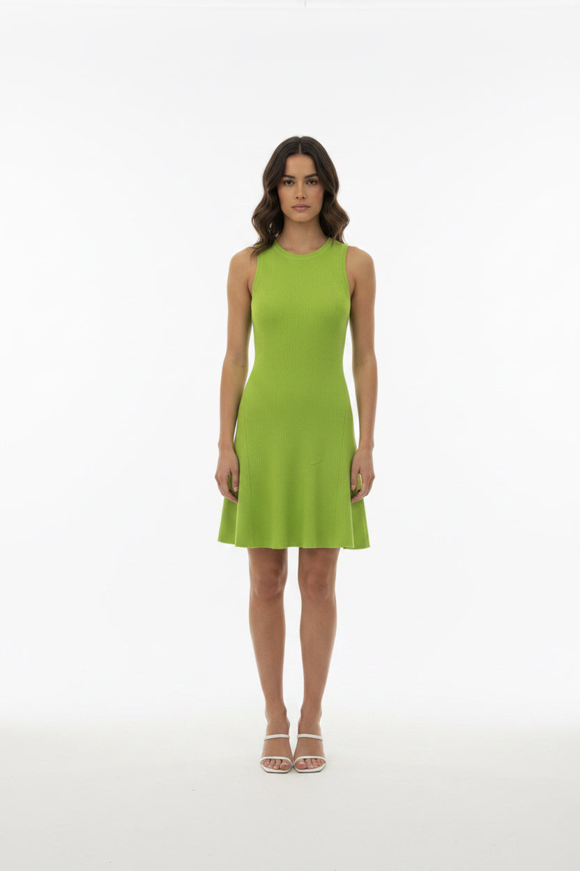 Sleeveless Ribbed Swing Dress