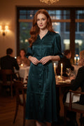 Half Sleeve Woven Shirt Midi Dress