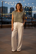 Button Back Cropped Top