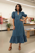 Entro Hunter Green & Blue Dress | Versatile Boutique Style