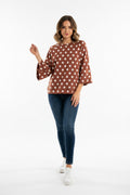 H1151-T Polka Dot Raglan Sleeve Pullover