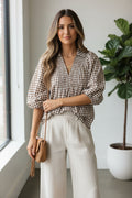 Autumn Acre Plaid Top — Tops from Swanky B Boutique