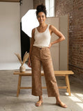 Speckled Print Cropped Wide Leg Pants