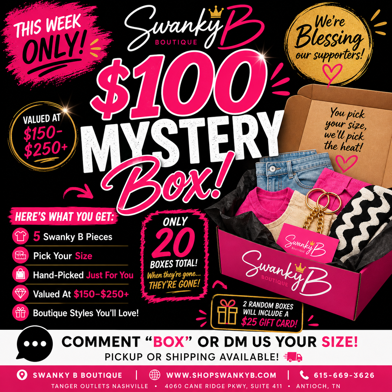 $100 Swanky B Mystery Box 🎁 (5 Items)