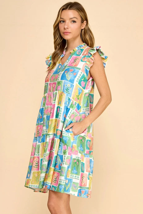 Garden Patchwork Tiered Dress