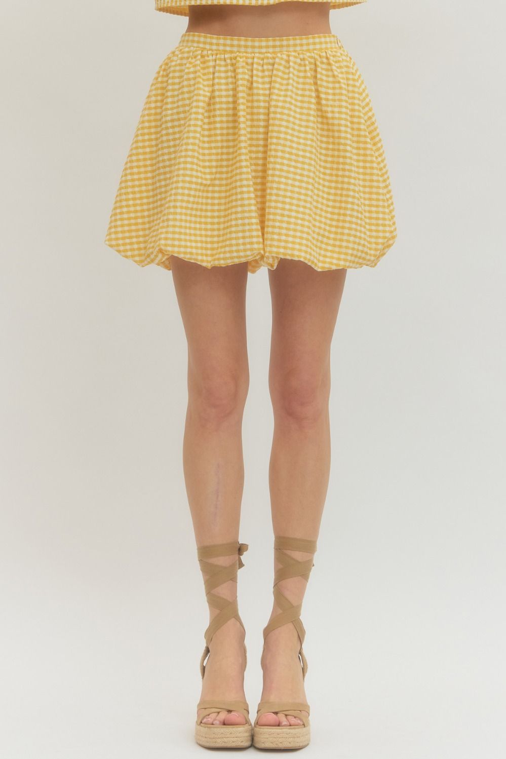 Sunny Days Gingham Bubble Skirt
