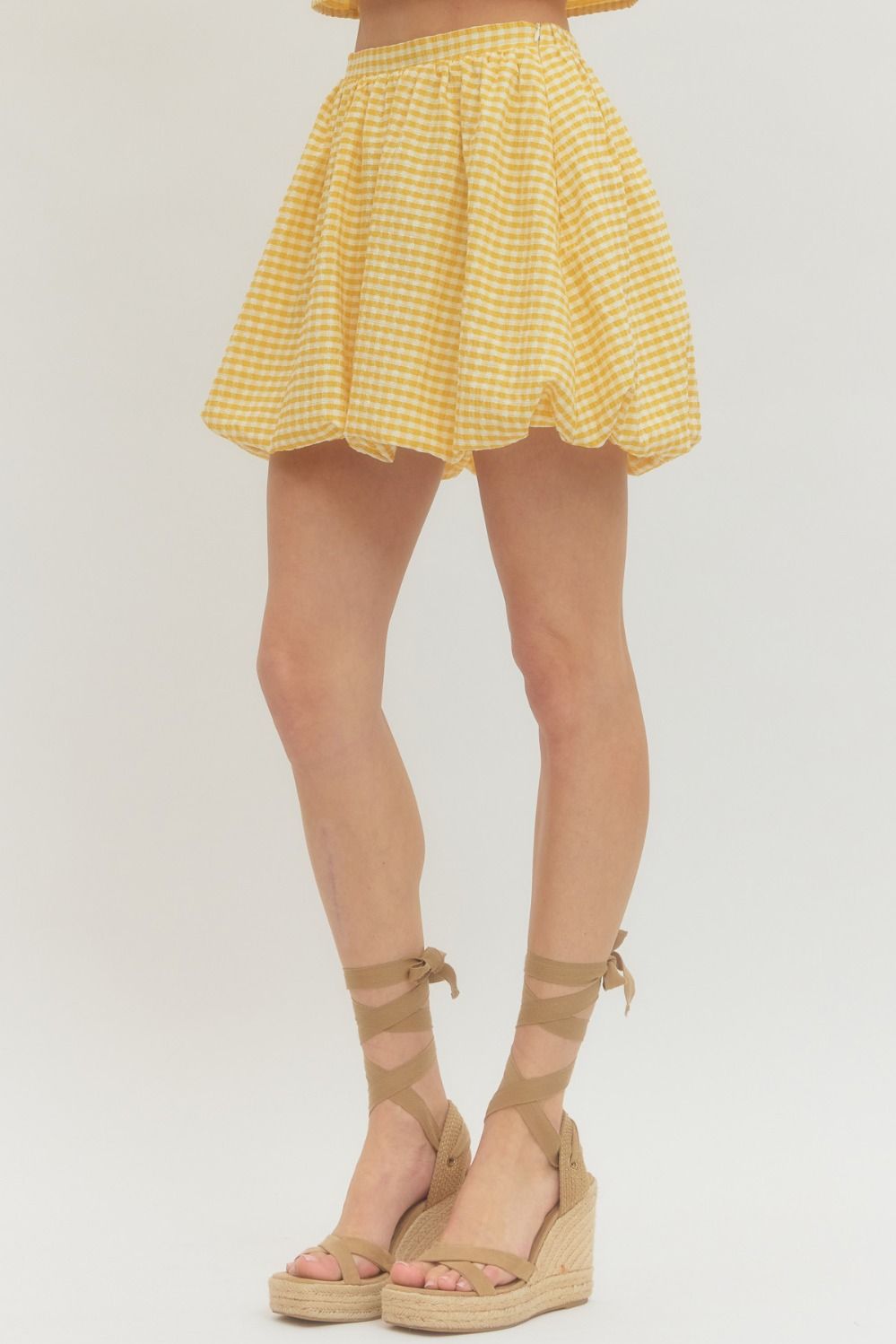 Sunny Days Gingham Bubble Skirt