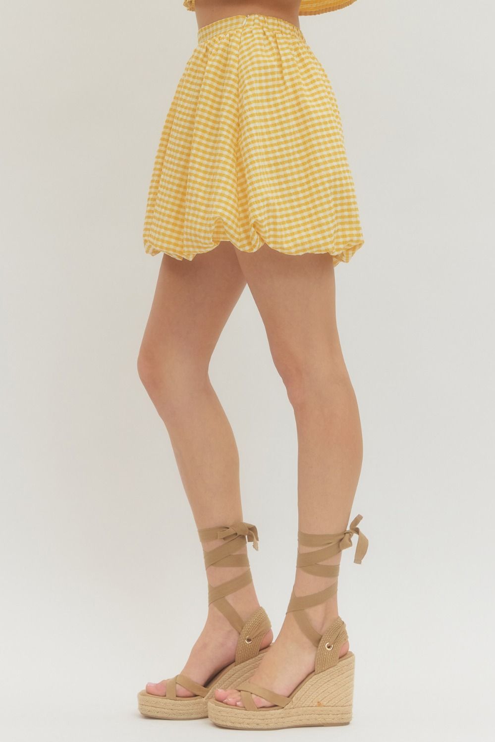 Sunny Days Gingham Bubble Skirt