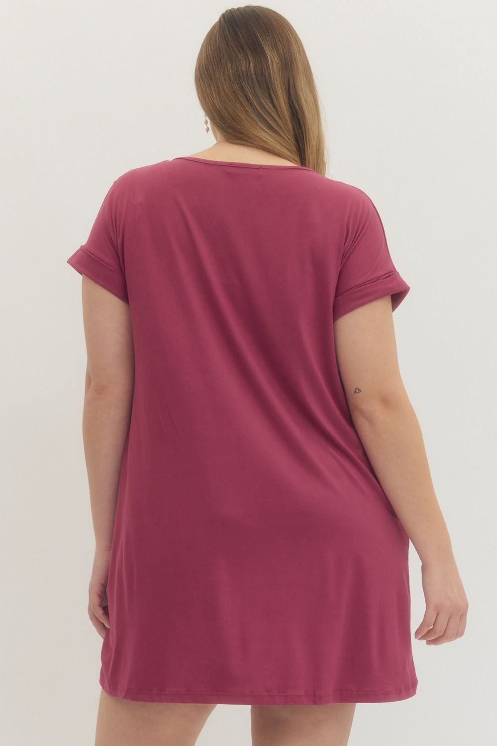 Everyday Ease T-Shirt Dress – Berry