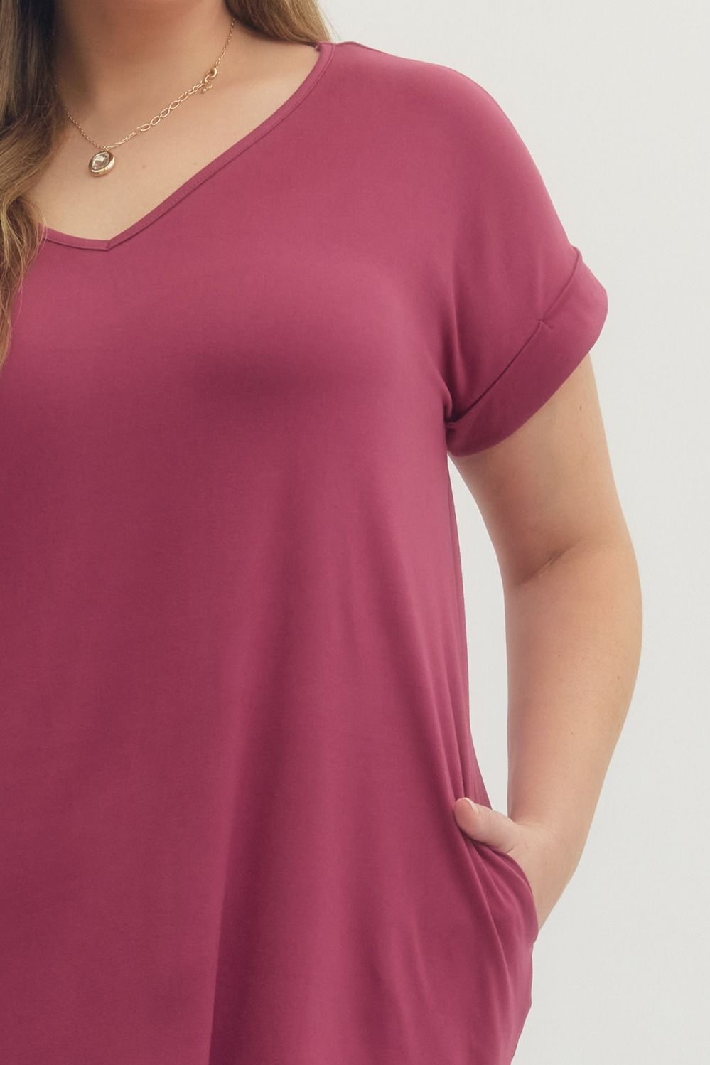Everyday Ease T-Shirt Dress – Berry