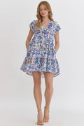 Blue Blossom Tiered Babydoll Dress
