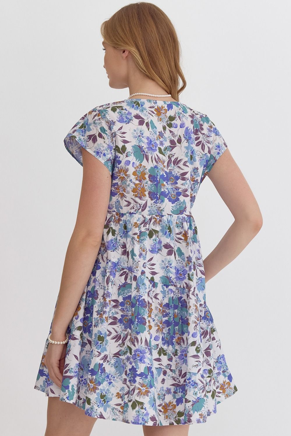 Blue Blossom Tiered Babydoll Dress