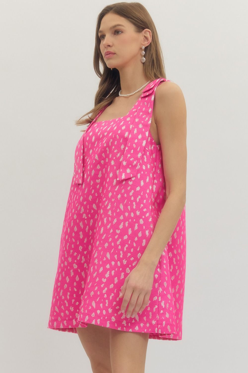 Pink Pop Bow Strap Dress