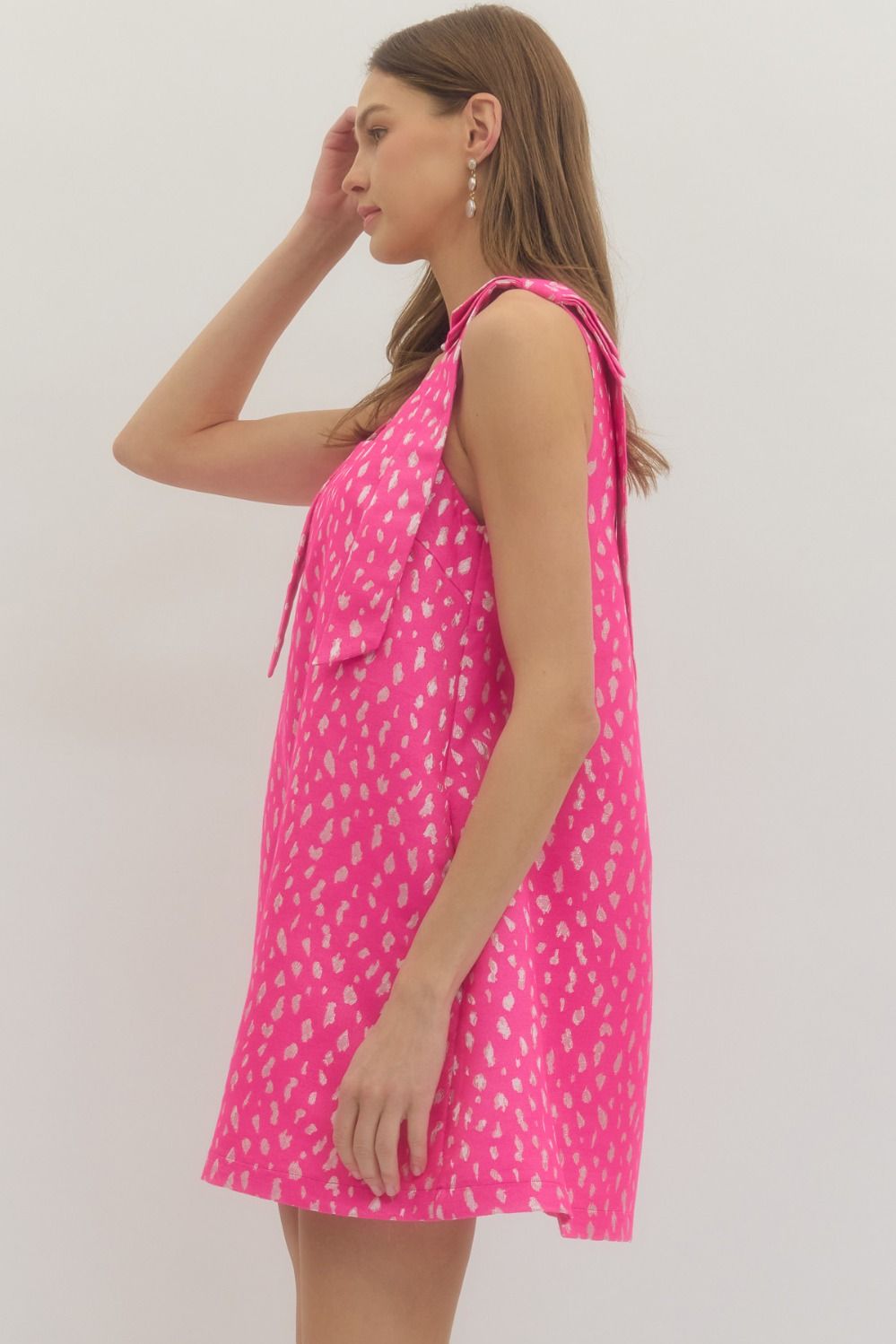 Pink Pop Bow Strap Dress
