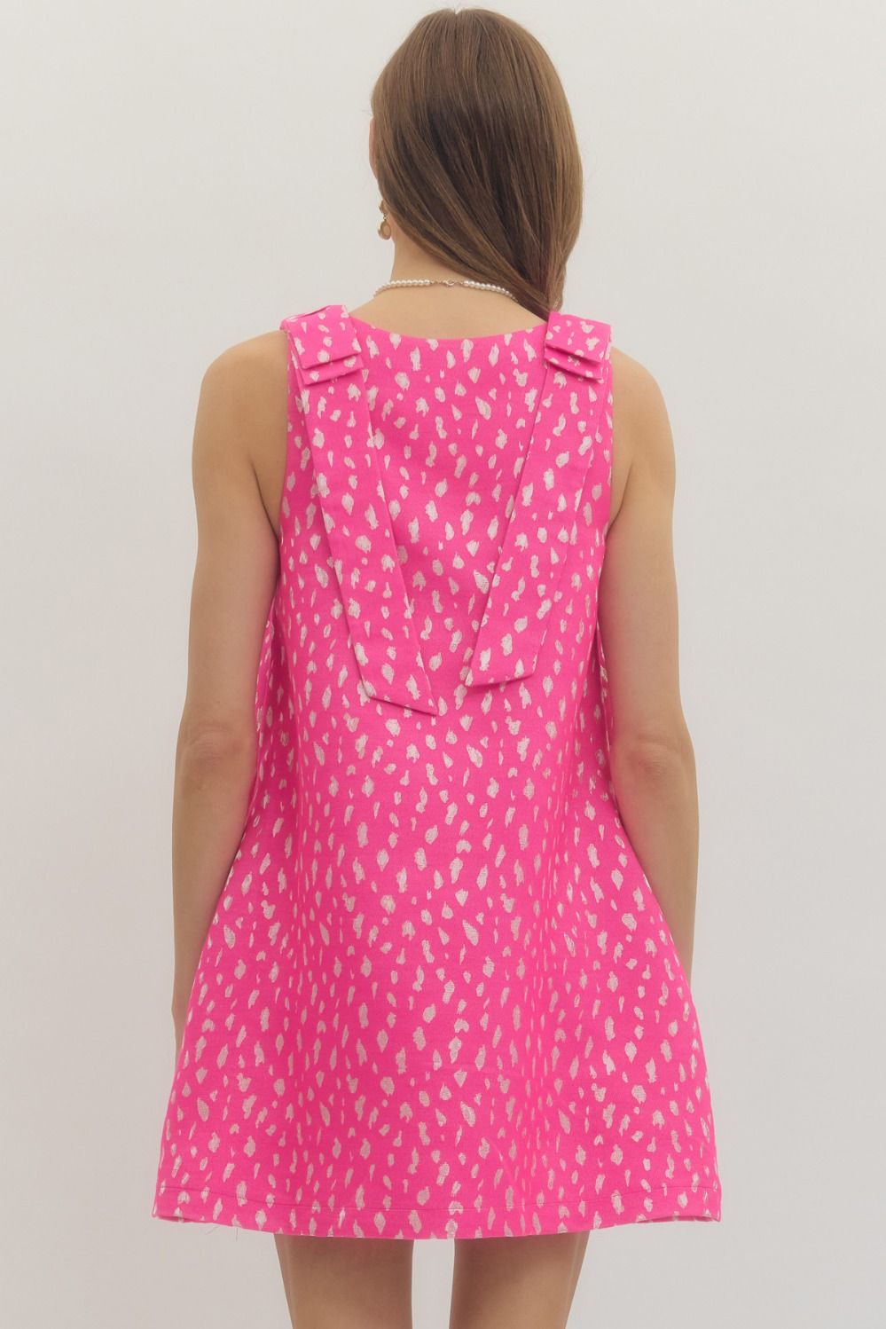 Pink Pop Bow Strap Dress