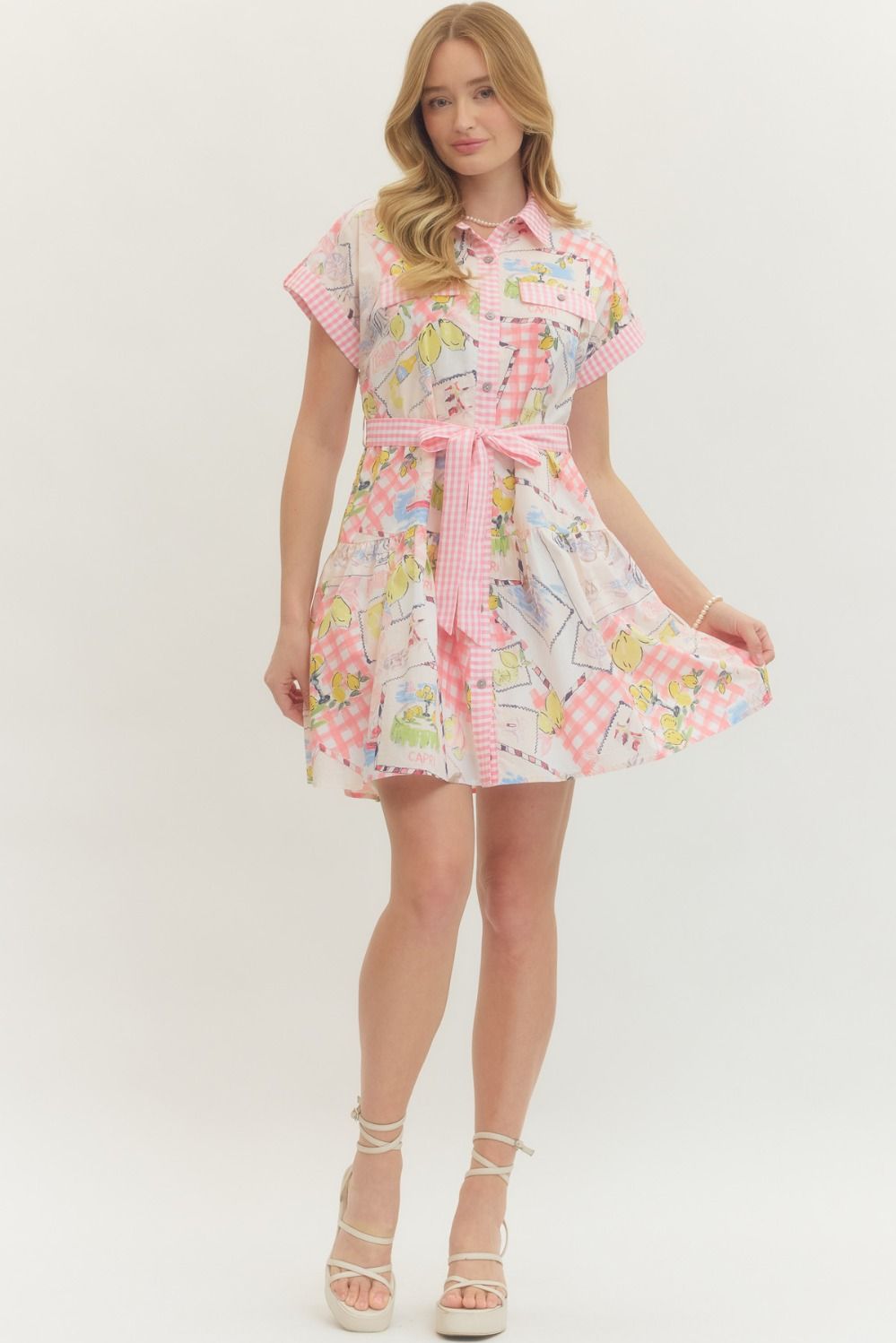 Sweet Escape Patchwork Shirt Dress