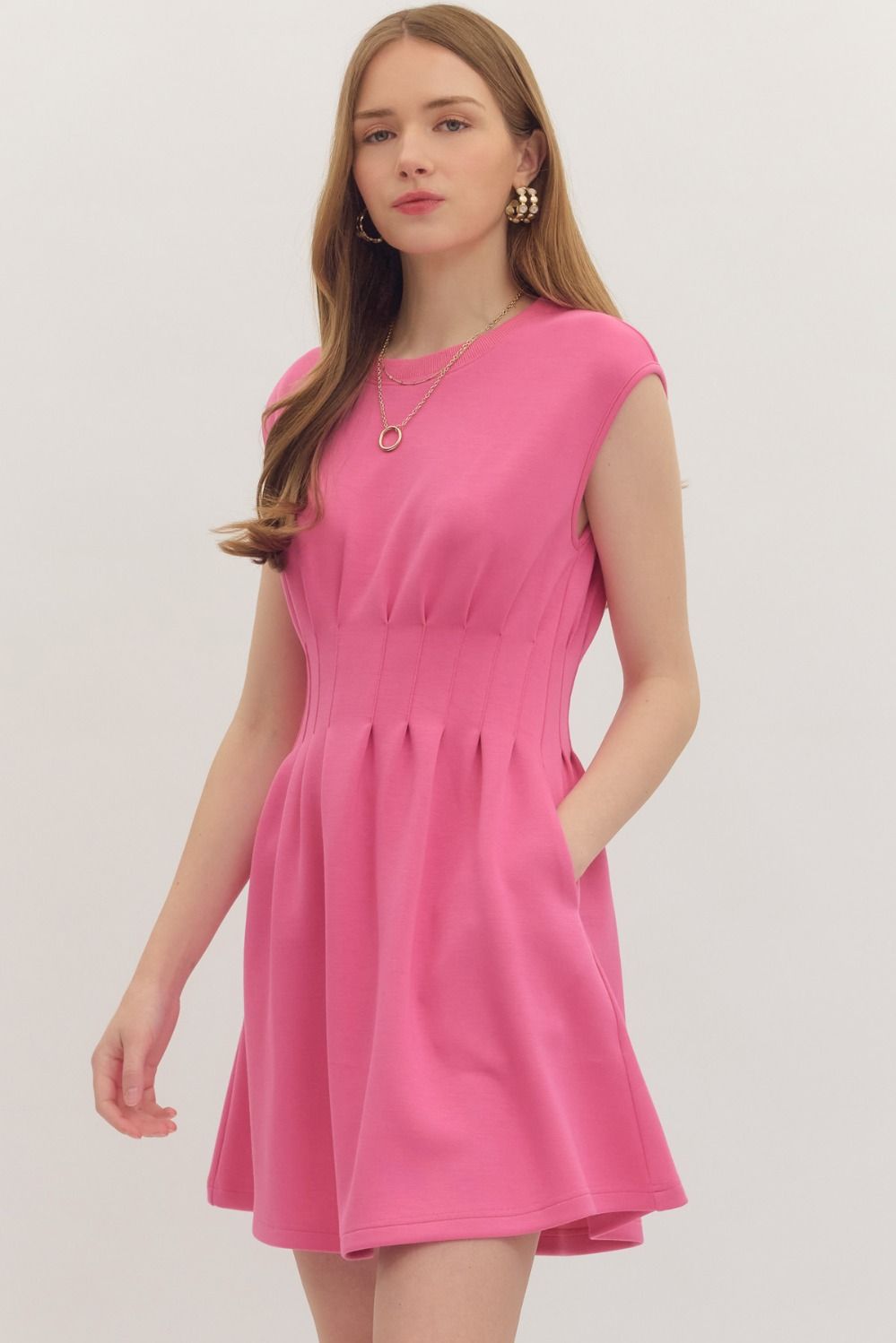 Chic Cinched Waist Mini Dress