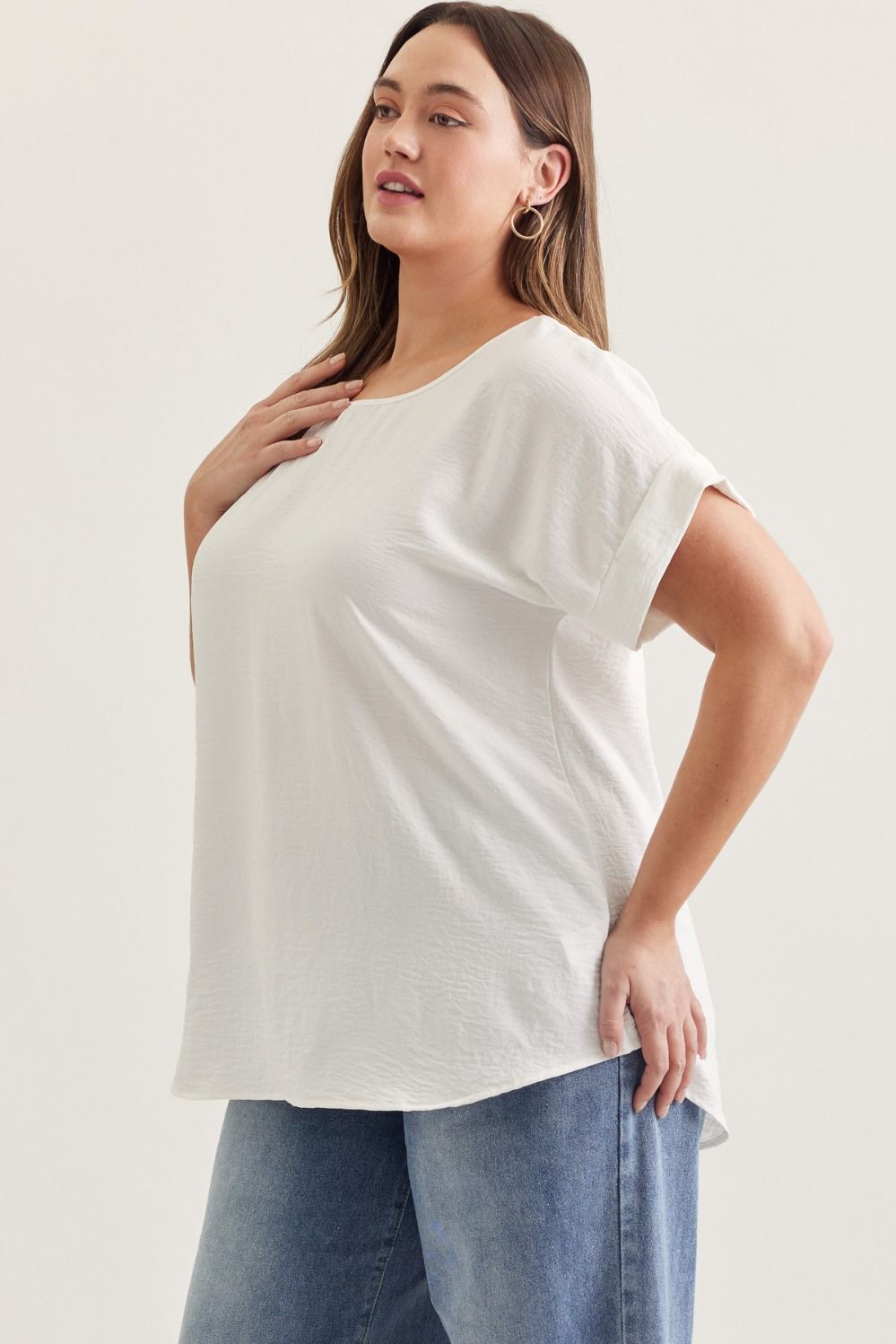 Essential Ease Rolled Sleeve Top
