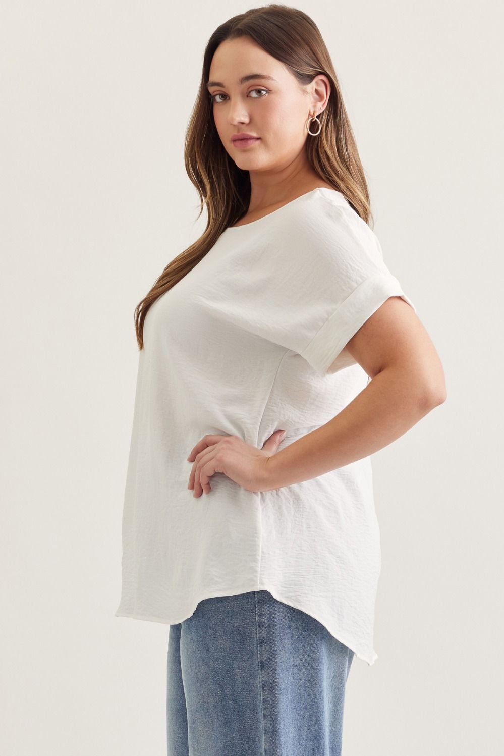 Essential Ease Rolled Sleeve Top