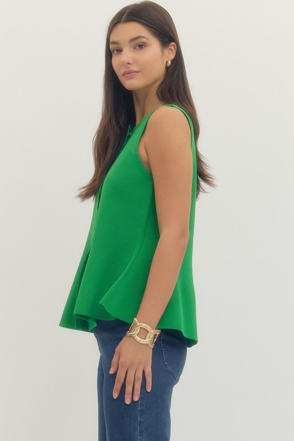 Emerald Elegance Peplum Top