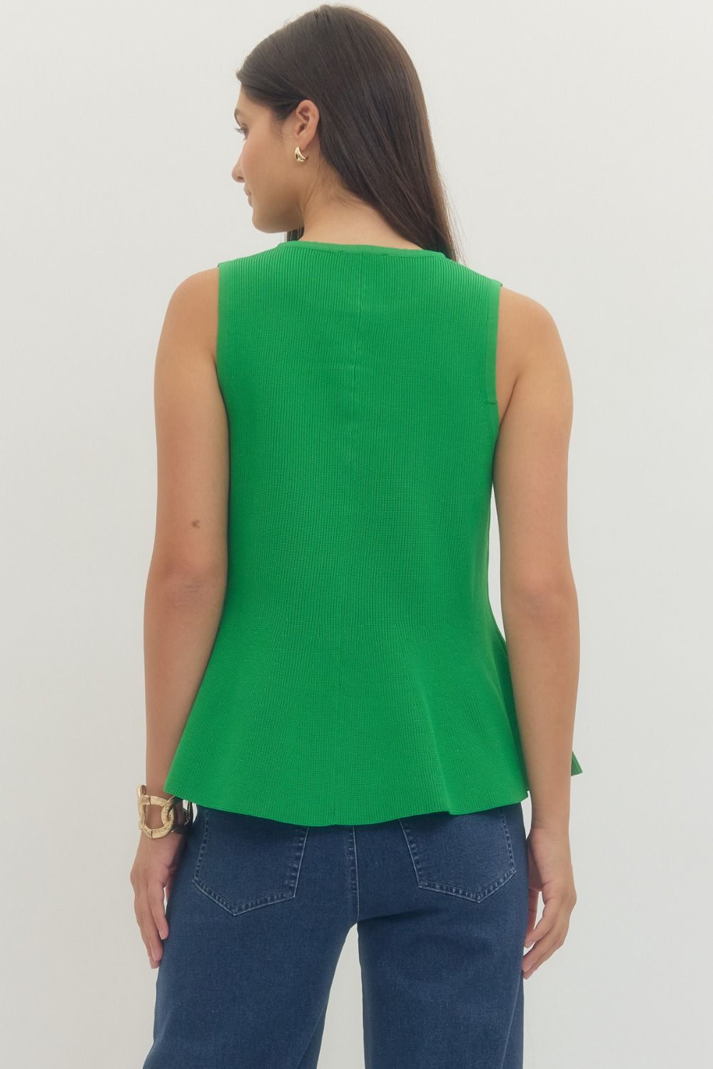 Emerald Elegance Peplum Top