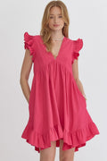 Pretty in Pink Ruffle Babydoll Dress