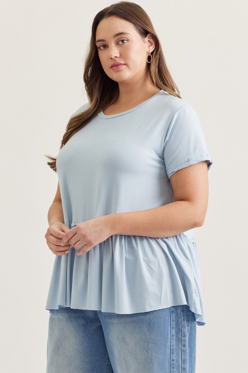 Effortless Chic Peplum Top in Plus Size