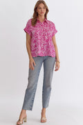 Paradise Coastal Button-Up Top