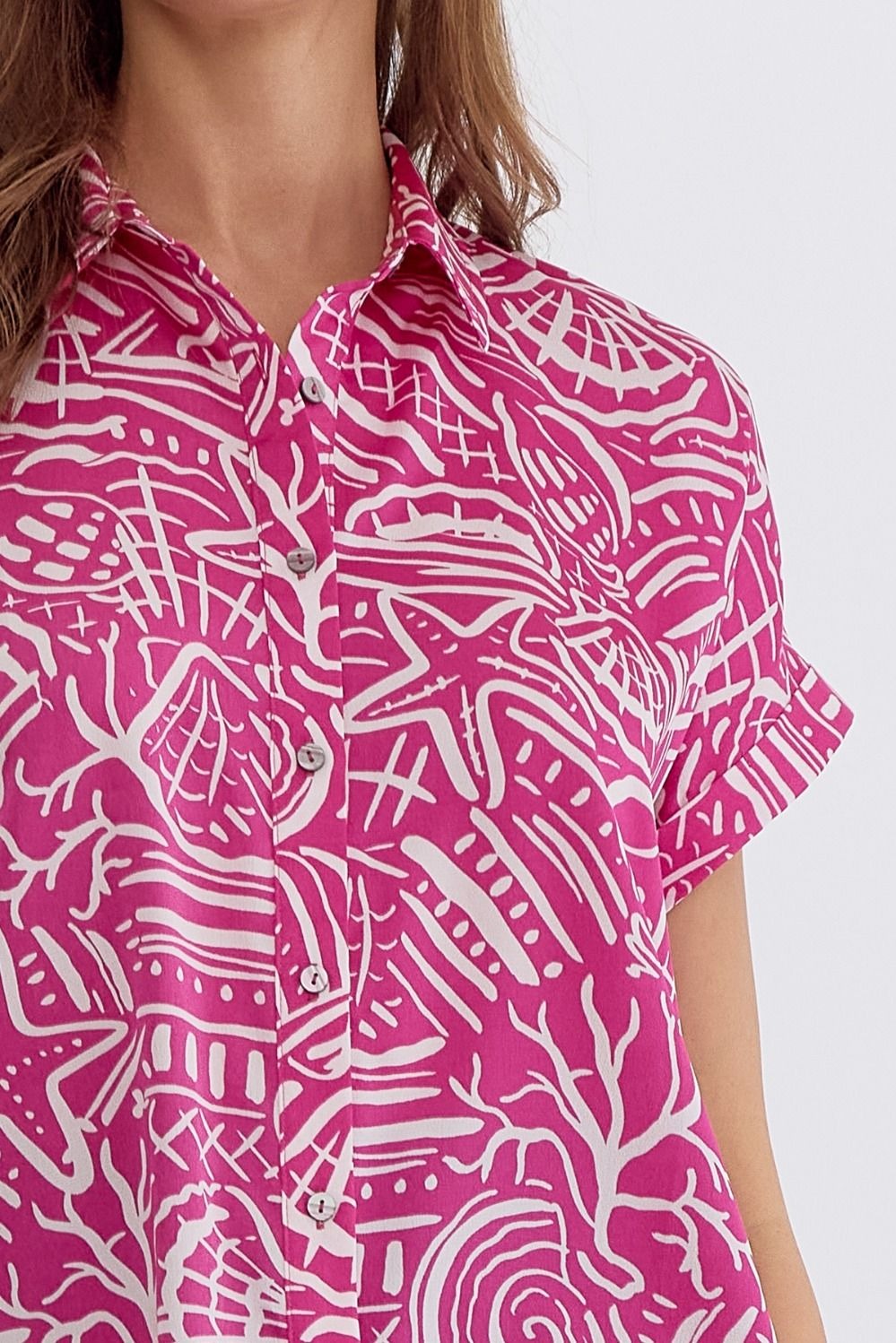 Paradise Coastal Button-Up Top