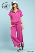Peony Luxe Half-Zip Relaxed Top