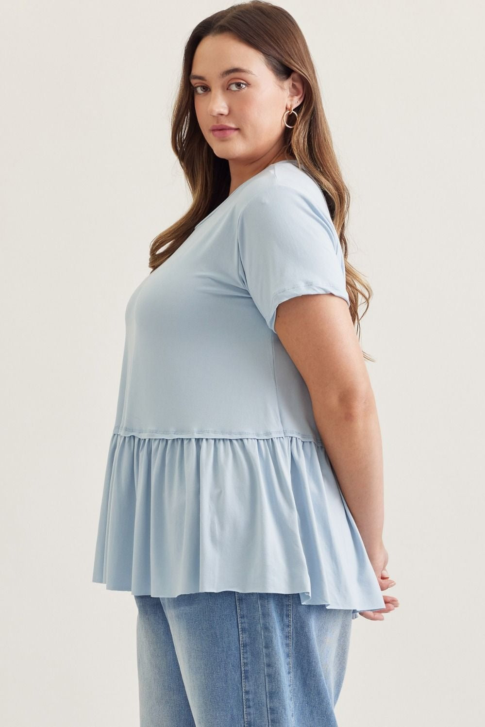 Effortless Chic Peplum Top in Plus Size