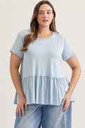 Effortless Chic Peplum Top in Plus Size