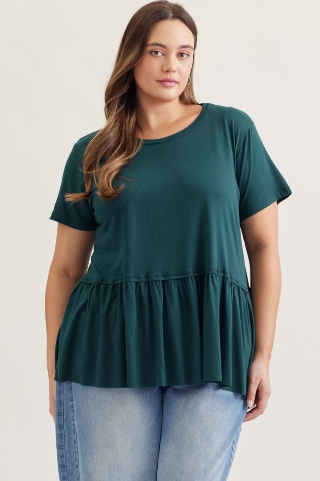 Effortless Chic Peplum Top in Plus Size